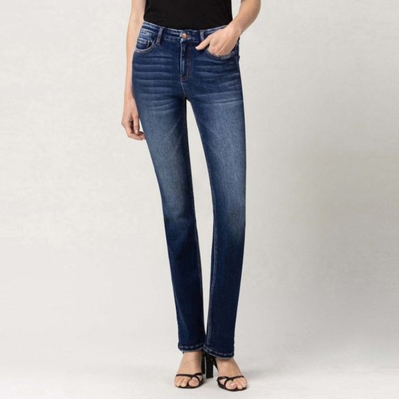 *NEW* Flying Monkey Mid-Rise Dark Wash Boot-Cut Jeans - Picture 1 of 9